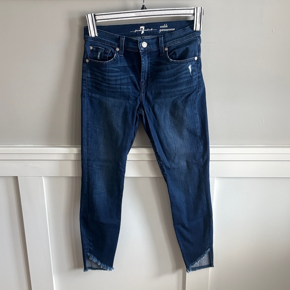 7 For All Mankind Deep Indigo Ankle Jeans